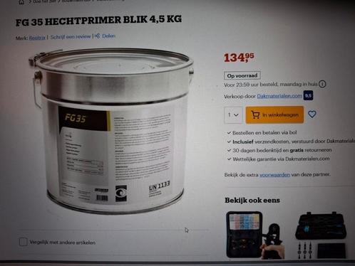 FG 35 primer 4,5 kg, Doe-het-zelf en Bouw, Dakpannen en Dakbedekking, Nieuw, Dakleer, Kunststof, Zwart, Ophalen