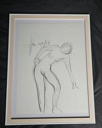 Originele Potloodtekening Vrouwelijk Naakt (1982, Gesigneerd beschikbaar voor biedingen
