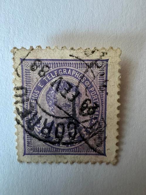 timbre ancien portugal 2 réis violet dom luís ier oblitéré, Postzegels en Munten, Postzegels | Europa | Overig, Portugal, Ophalen of Verzenden
