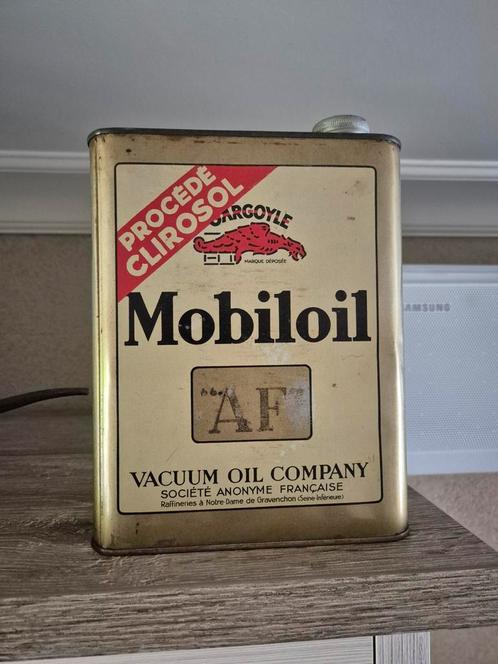 olie blik Mobiloil, Verzamelen, Merken en Reclamevoorwerpen, Zo goed als nieuw, Ophalen of Verzenden