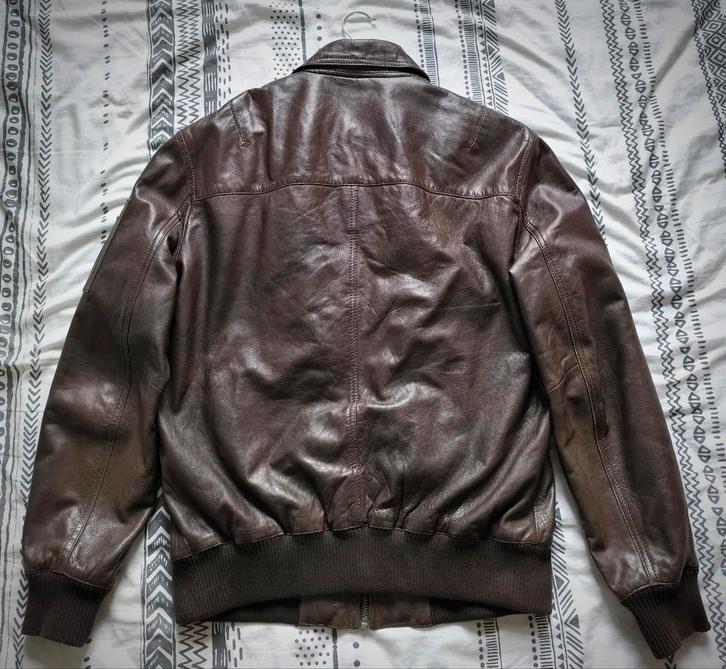 Maze aviator leren jas - maat medium, Kleding | Heren, Jassen | Winter, Zo goed als nieuw, Maat 48/50 (M), Bruin, Ophalen of Verzenden