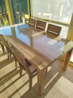 Massieve eettafel + 6 stoelen, Ophalen, Zo goed als nieuw