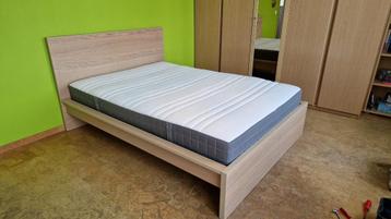IKEA tweepersoons bed + matras 140 x 200 -ideaal voor op kot, Queen size, Enlèvement, 200 cm, 140 cm