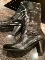 Zwarte lederen laarzen maat 40, Enlèvement ou Envoi, Comme neuf