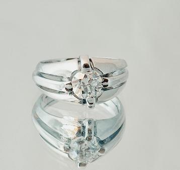 Artdeco platinum ring met diamant 0, 75kt F/VS1  beschikbaar voor biedingen