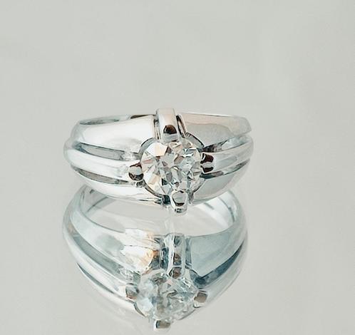 Artdeco platinum ring met diamant 0, 75kt F/VS1, Handtassen en Accessoires, Ringen, Zo goed als nieuw, Dame of Heer, Kleiner dan 17