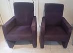 4 eetkamerstoelen met 4 wieltjes De kleur is Paars., Ophalen, Gebruikt, Minder dan 75 cm, Stof