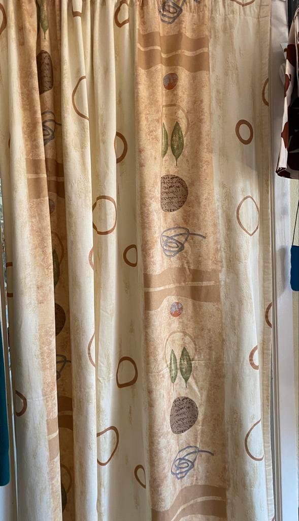 Dubbellaags gordijn met kreukeltape — 128 x 200 cm, Huis en Inrichting, Stoffering | Gordijnen en Lamellen, Ophalen of Verzenden