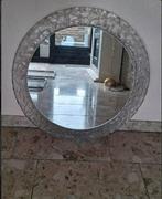 vintage acryl spiegel rond mid-century, Moins de 100 cm, Rond, Enlèvement, Utilisé