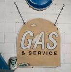 Ancien panneau de gaz et de service américain Quacker State, Collections, Comme neuf, Enlèvement ou Envoi