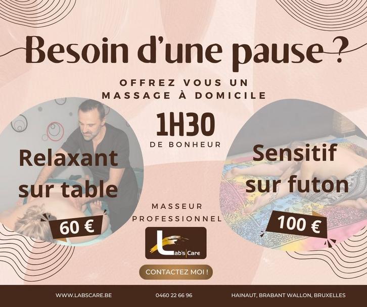 Massage Relaxant Pro à Domicile, Diensten en Vakmensen, Welzijn | Masseurs en Massagesalons, Ontspanningsmassage, Overige massages