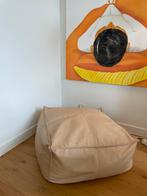 Lederen poef Furnified - lichte cognac kleur, Huis en Inrichting, Ophalen, Zo goed als nieuw