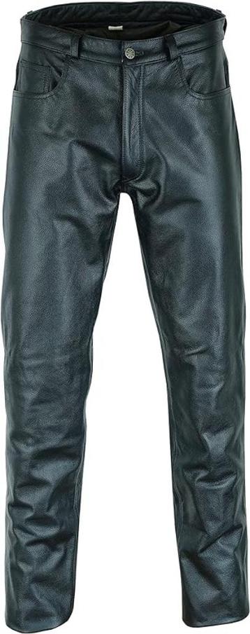 Pantalon moto en cuir noir