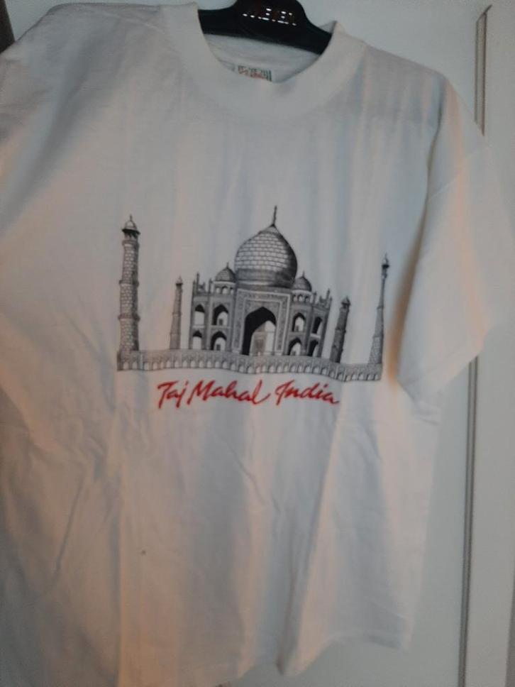 T-shirt Taj Mahal India – 100% katoen, One Size, Kleding | Dames, T-shirts, Zo goed als nieuw, Wit, Ophalen of Verzenden