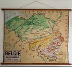 Landkaart België // Schoolplaat, Antiek en Kunst, Antiek | Schoolplaten, Ophalen, Aardrijkskunde
