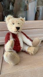 Teddy teddybeer met bult, handgemaakt, bordeaux & beige, Ophalen of Verzenden, Zo goed als nieuw