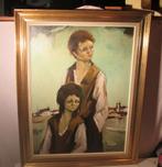 Prachtig Schilderij 'Jongen en Meisje' - Remy de Pillecijn, Antiek en Kunst, Kunst | Schilderijen | Klassiek, Ophalen of Verzenden