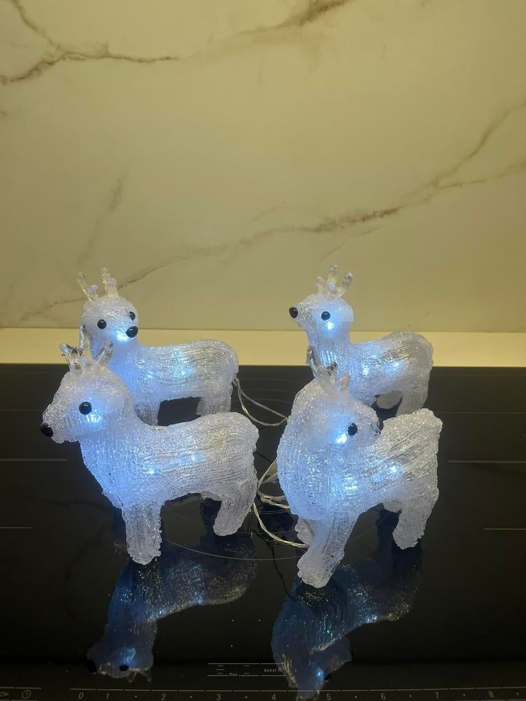 Set kersthertjes met ledverlichting, Ophalen, Zo goed als nieuw