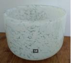 vintage kom, schaal, tranparant glas met witte vlekjes, Ophalen of Verzenden