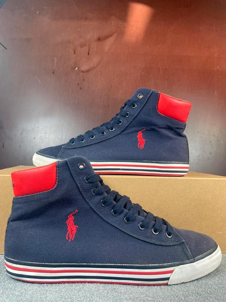 Polo Ralph Lauren Canvas Schoenen Harvey Mid-Ne Blauw Rood, Kleding | Heren, Schoenen, Gedragen, Sneakers, Ophalen of Verzenden