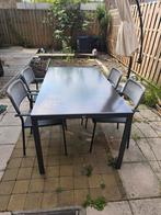 Glazen tuintafel met tuinstoelen, Ophalen, Zo goed als nieuw