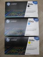 3 toners HP CE250A-CE251A-CE252A (HP 504A) HP CP3525-CM3530, Nieuw, Toner, Ophalen of Verzenden, HP ORIGINAL