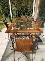 Tafel+6 stoelen L 2m b 1m, Huis en Inrichting, Tafels | Salontafels, Ophalen, Gebruikt