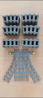 Lego rails (16 rechte sporen en 24 bochten) + 2 wissels, Ophalen of Verzenden, Zo goed als nieuw, Complete set, Lego