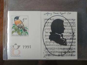 Belgische postzegels jaarmap 1991 beschikbaar voor biedingen