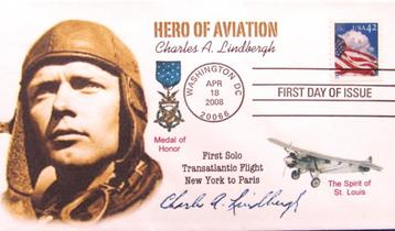 FIRST DAY COVER- THEMA- LUCHTVAART- LINDBERGH beschikbaar voor biedingen