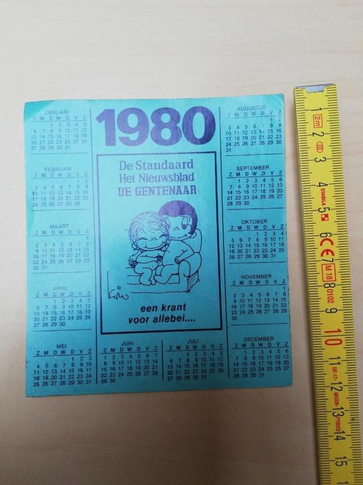 Gratis kalendersticker van De Standaard uit 1980, Verzamelen, Stickers, Ophalen of Verzenden