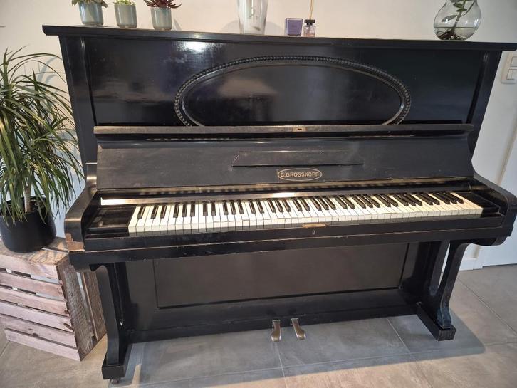 buffetpiano, Muziek en Instrumenten, Piano's, Gebruikt, Piano, Zwart, Hoogglans, Ophalen