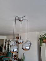 Vintage chroom space age hanglamp, Gebruikt, Ophalen of Verzenden