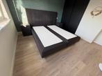 Boxspring 180x200cm met 2 nachttafeltjes, Huis en Inrichting, Ophalen, Gebruikt, Zwart, Tweepersoons