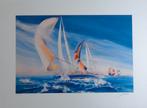 GILBERT SPENCER / THE REGATTA / KLEURLITHO / 56x76cm / SIG, Enlèvement ou Envoi