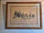 ingekleurde litho ' UNE SCENE DE CARNAVAL ' 19e eeuw, Antiek en Kunst, Kunst | Litho's en Zeefdrukken, Ophalen of Verzenden