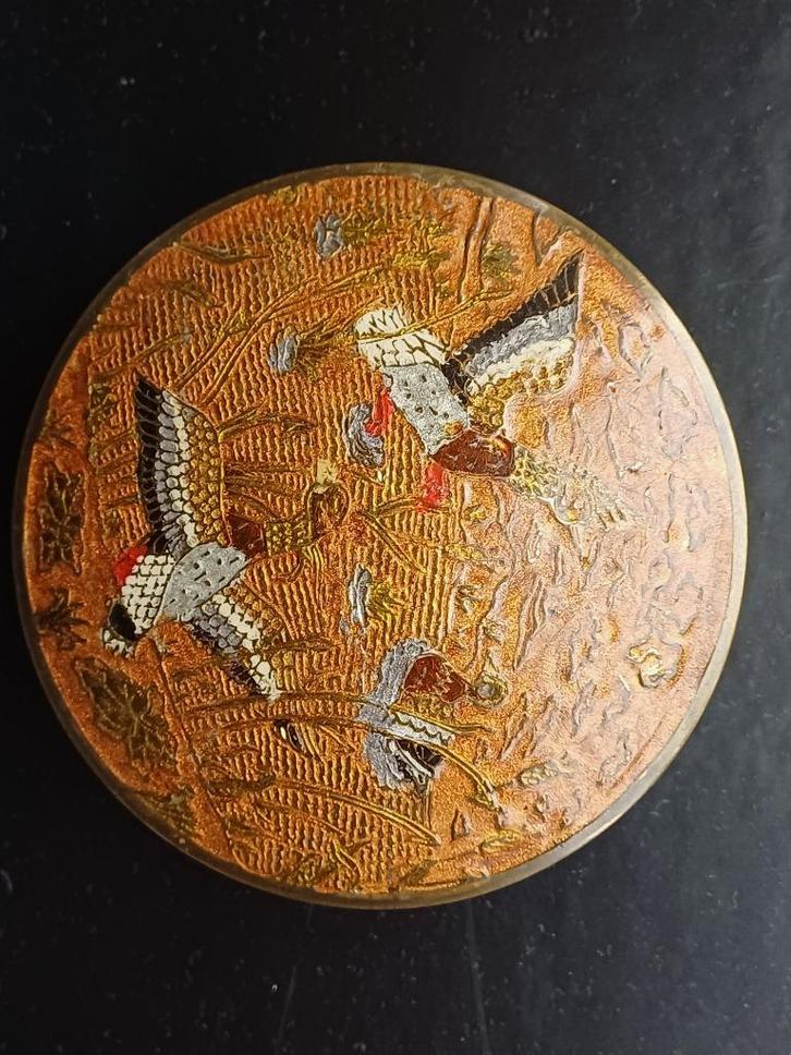 Vintage  zeldzaam gaaf Frans messing snuisterijen doosje., Antiek en Kunst, Curiosa en Brocante, Ophalen of Verzenden