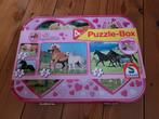Box met 4 puzzels - paarden, Kinderen en Baby's, Speelgoed | Kinderpuzzels, Meer dan 50 stukjes, Zo goed als nieuw, Ophalen