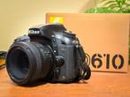 Complete Full-frame set: Nikon D610 + 50mm f/1.8G, Audio, Tv en Foto, Ophalen, Gebruikt, Compact, Nikon