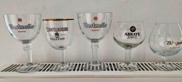 5 verres dont un bière Westvleteren et 1 cognac disponible aux enchères