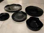 Gratis zwart servies schelpvorm, Ophalen, Gebruikt, Glas, Bord(en)