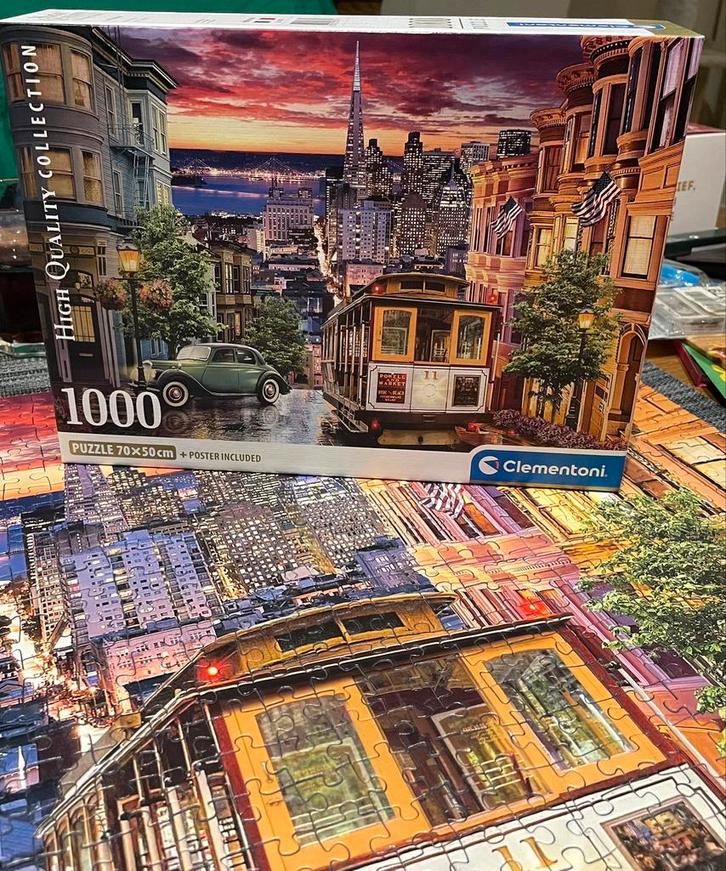 Clementoni Kwaliteitspuzzel 1000 st San Francisco volledig, Hobby en Vrije tijd, Denksport en Puzzels, Zo goed als nieuw, Legpuzzel