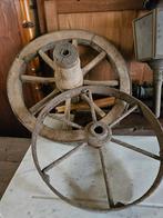 Houten karrewiel en ijzeren wiel, Antiek en Kunst, Antiek | Gereedschap en Instrumenten, Ophalen