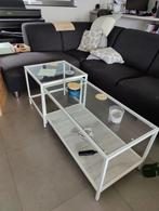 metalen salontafel (wit frame), Minder dan 50 cm, Minder dan 50 cm, Gebruikt, Rechthoekig