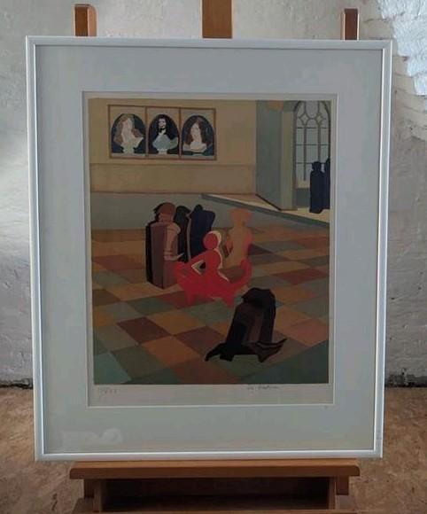 Vic Gentils litho de h... van babylon ingekaderd achter glas, Antiek en Kunst, Kunst | Litho's en Zeefdrukken, Ophalen of Verzenden