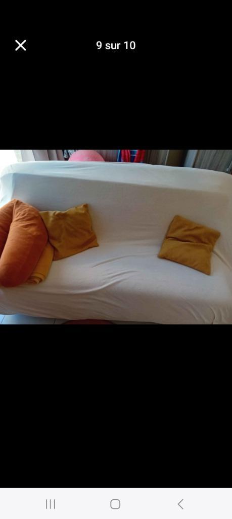 Slaapbank Clic clac, Huis en Inrichting, Slaapkamer | Slaapbanken, Gebruikt, 120 cm, 190 cm of minder, Tweepersoons, Blauw, Ophalen