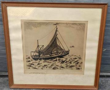 Gravure marine signe Maurice Pauwaert. beschikbaar voor biedingen