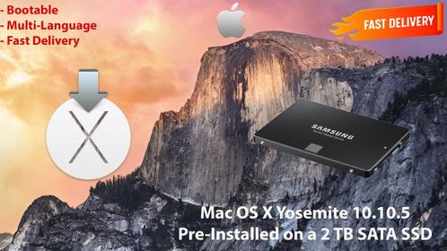 Mac OS X Yosemite 10.10.5 VoorGeïnstalleerd op SSD van 2 TB, Computers en Software, Besturingssoftware, Nieuw, MacOS, Verzenden