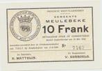Commune de Meulebeke 10 FRANC 1940, Enlèvement ou Envoi, Billets en vrac, Belgique