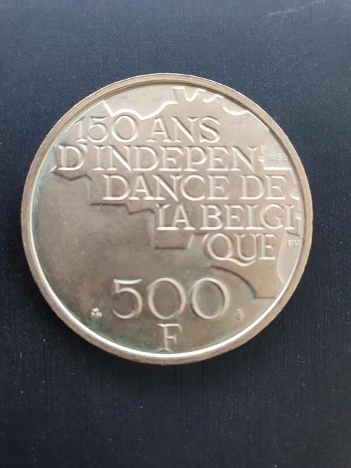 Munt BEF 500 - 150 jaar onafhankelijkheid, Timbres & Monnaies, Monnaies | Belgique, Monnaie en vrac, Autre, Enlèvement ou Envoi